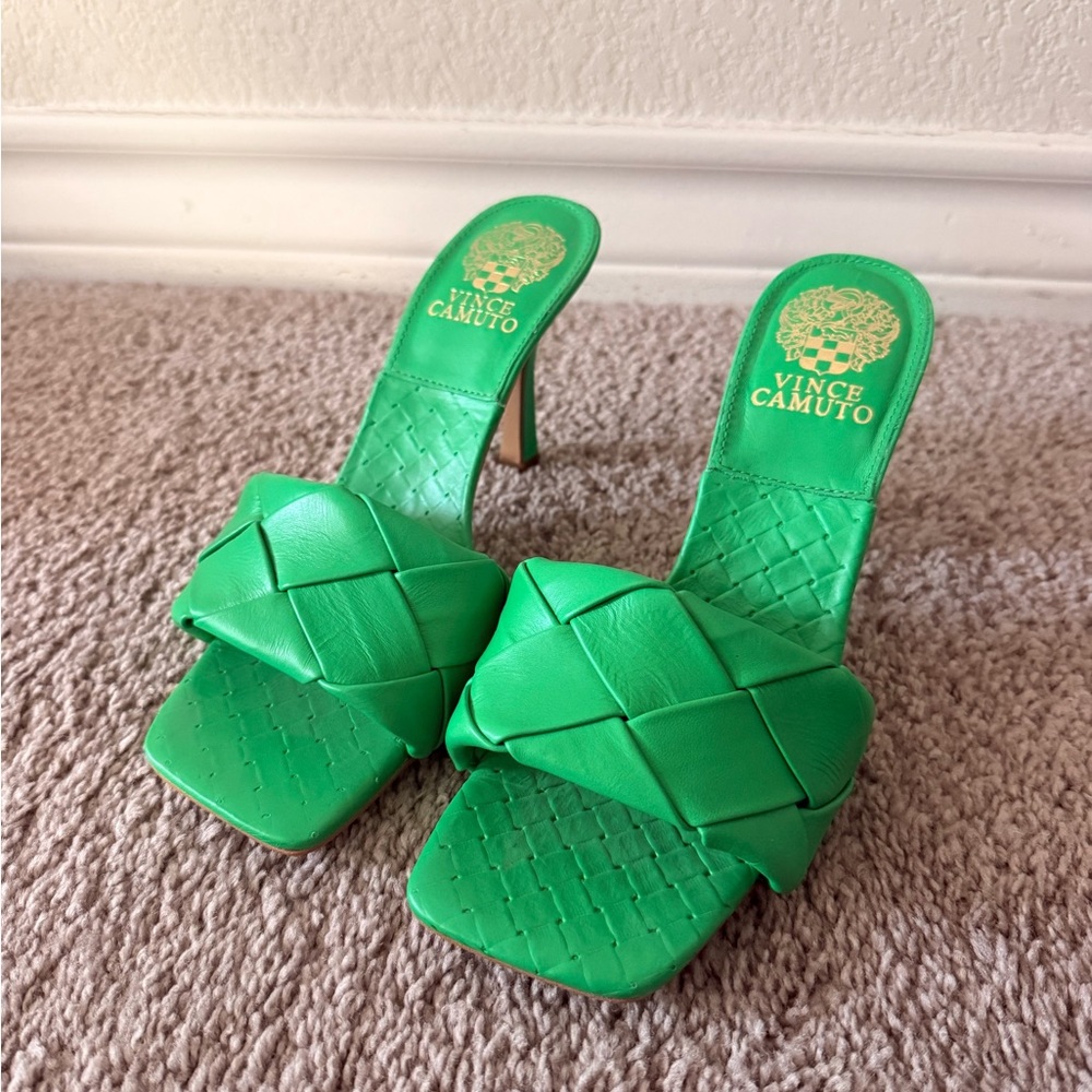 Vince Camuto Vibrant Green Heeled Mules (Never Worn)